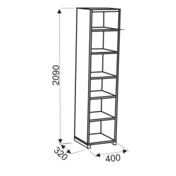 ASCOR polcos szekrény – Modern nyitott tároló, praktikus polcrendszerrel