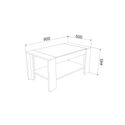 OSCAR dohányzóasztal – Üveglapos modern dohányzóasztal polccal