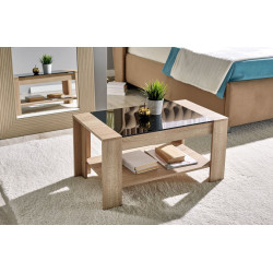 OSCAR dohányzóasztal – Üveglapos modern dohányzóasztal polccal