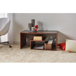 RONDEL dohányzóasztal – Modern geometrikus dohányzóasztal polcokkal