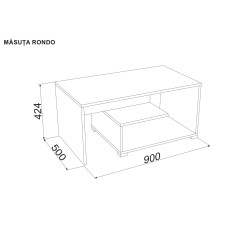 RONDO dohányzóasztal – Modern geometrikus dohányzóasztal polcokkal