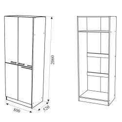 VARBO gardrób szekrény – modern, praktikus ruhásszekrény