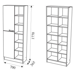 VARBO polcos szekrény – modern, nyitott és zárt tárolós bútor