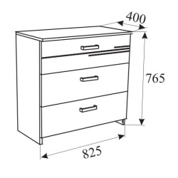 VARBO 3 fiókos komód – modern, természetes faerezetű komód