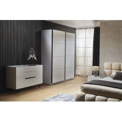 SCAPE tolóajtós gardrób – prémium, fényes felületű ruhásszekrény