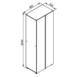 KOSMO gardrób polcokkal 0,8 m – Moduláris polcos szekrény