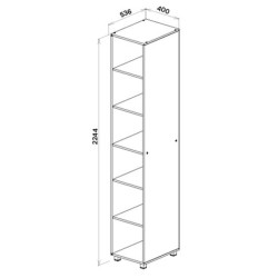 KOSMO gardrób váz polcokkal 40 cm – Keskeny polcos szekrény
