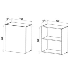 KOSMO fali szekrény ajtóval 60 cm – Függesztett tároló