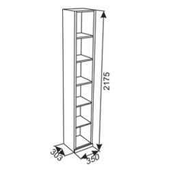 AMIGO polcos szekrény 0.35 m – keskeny tároló | Lakásform