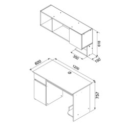 KOSMO STAR fali polc – modern ifjúsági polc | Lakásform