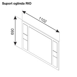 RIO komód tükör – modern hálószoba tükör