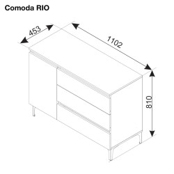 RIO fiókos komód – modern hálószoba komód
