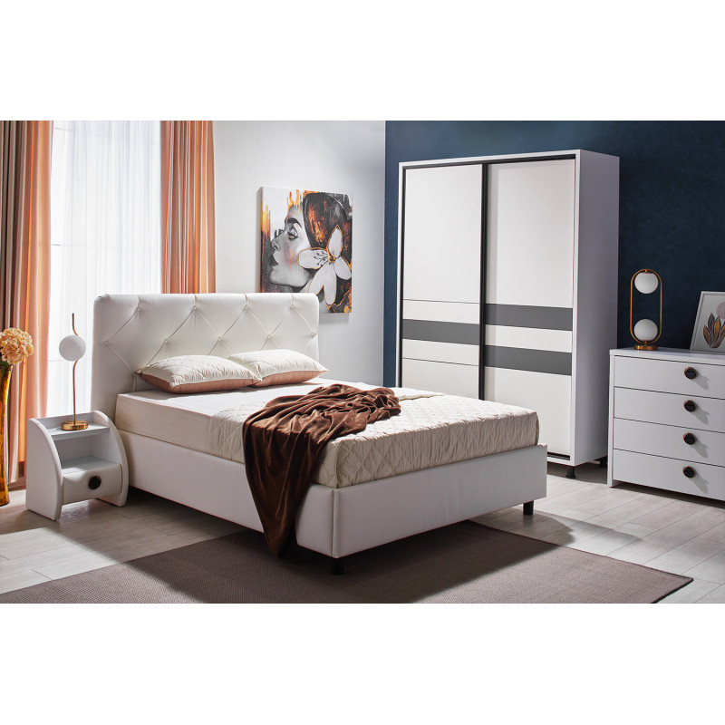 CRISTAL franciaágy – elegáns, modern hálószobabútor