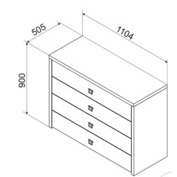 CRISTAL komód – modern fiókos komód hálószobába