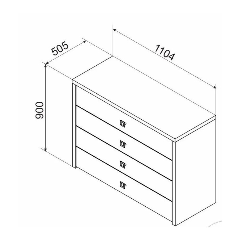 CRISTAL komód – modern fiókos komód hálószobába