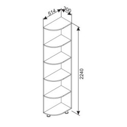 CRISTAL gardrób polcos kiegészítő elem – nyitott gardrób polc