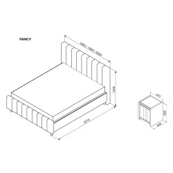 FANCY franciaágy ágyneműtartóval – elegáns kárpitozott ágy