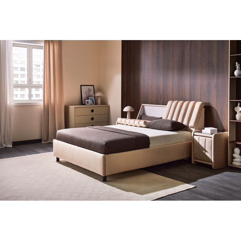 BREMEN franciaágy – modern kárpitozott ágy praktikus tárolóval