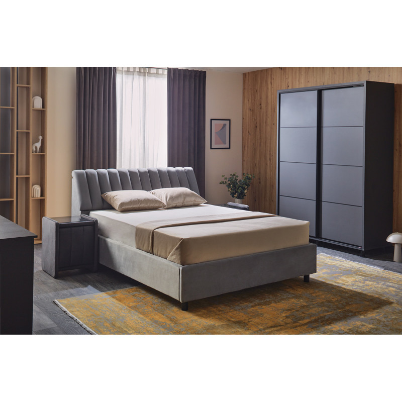 BREMEN franciaágy – modern kárpitozott ágy praktikus tárolóval