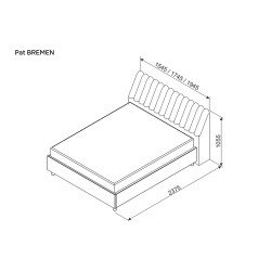 BREMEN franciaágy – modern kárpitozott ágy praktikus tárolóval