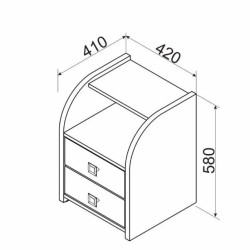 FRANKFURT éjjeliszekrény – elegáns hálószoba kiegészítő
