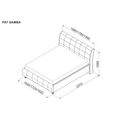 SAMBA franciaágy ágyneműtartóval – modern kárpitozott ágy