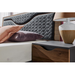 HAPPY franciaágy – modern dió és fehér sonoma ágy