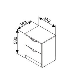 HAPPY éjjeliszekrény – modern dió és fehér sonoma