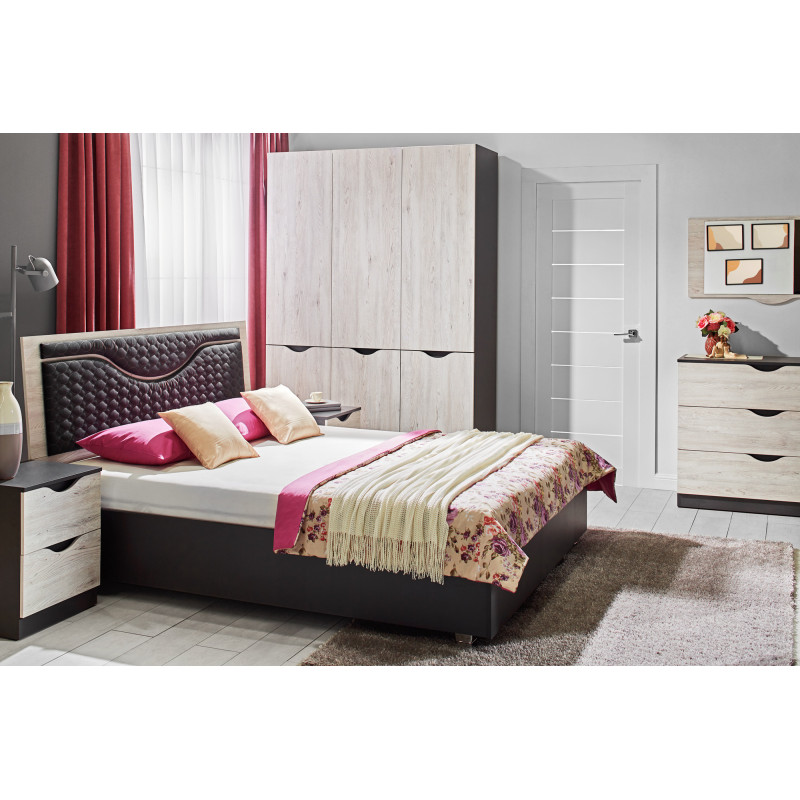 HAPPY komód – modern dió és fehér sonoma tároló