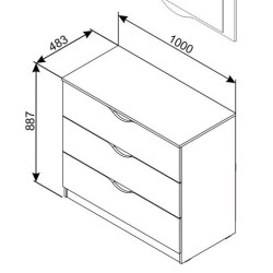 HAPPY komód – modern dió és fehér sonoma tároló