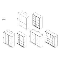 HAPPY hálószoba szett – komplett modern bútor szett