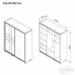 Tolóajtós gardróbszekrény több méretben – modern ruhásszekrény