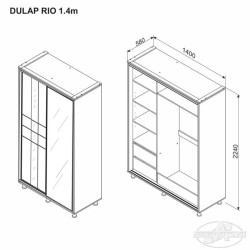 Tolóajtós gardróbszekrény több méretben – modern ruhásszekrény