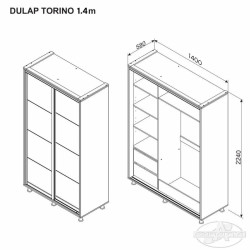 TORINO tolóajtós gardrób több méretben