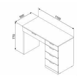 JOLY fésülködőasztal – modern sminkasztal fiókokkal