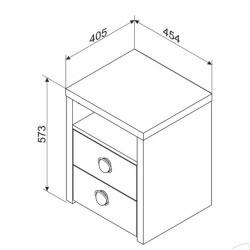 UNIVERSAL éjjeliszekrény – modern, fiókos tároló