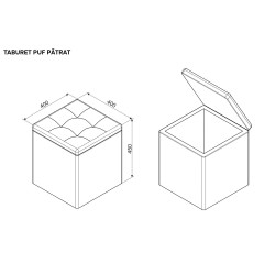 TABURET puff – tárolós ülőke több színben
