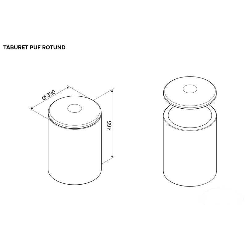 TABURET puff – tárolós ülőke több színben
