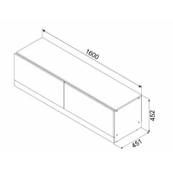 PALERMO függesztett vízszintes szekrény 160 cm – tölgy-fehér nappali bútor