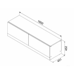 PALERMO TV komód 160 cm – modern nappali bútor tölgy-fehér