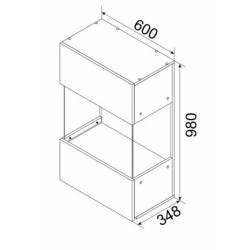 PALERMO függesztett vitrines szekrény 60 cm – tölgy-fehér