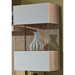 PALERMO függesztett vitrines szekrény 60 cm – tölgy-fehér