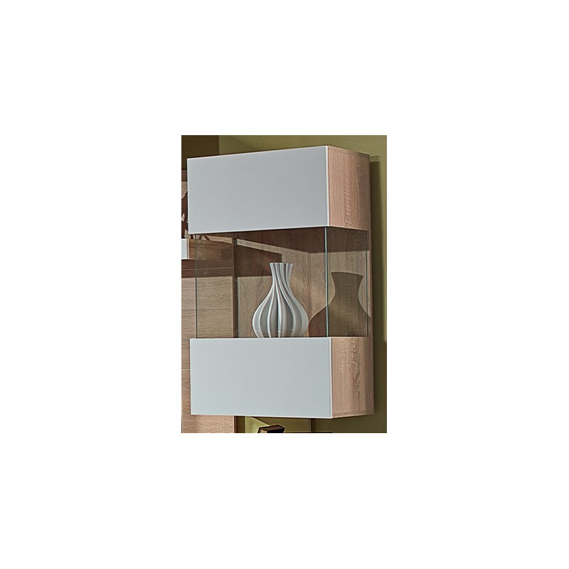 PALERMO függesztett vitrines szekrény 60 cm – tölgy-fehér