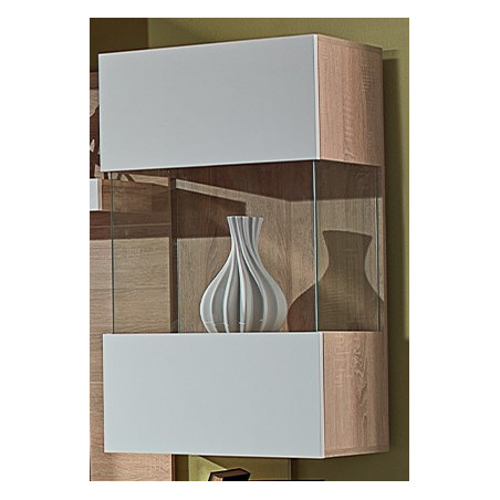 PALERMO függesztett vitrines szekrény 60 cm – tölgy-fehér