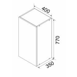 PALERMO függesztett szekrény 40 cm – tölgy-fehér nappali bútor