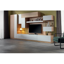 PALERMO dekor panel polcokkal – modern nappali falpanel