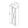 Modern ELDORADO akasztós szekrény elem 55 cm szélességgel, X mintás designnal. Ideális nappaliba vagy gardrób kiegészítéshez.