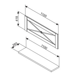 ELDORADO dekor panel polccal nappaliba