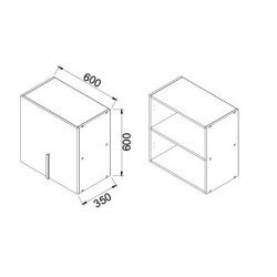 DUET függesztett szekrény ajtóval 60 cm