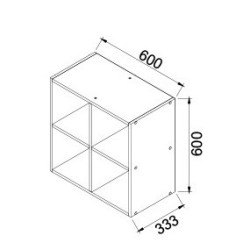 DUET függesztett polcos szekrény 60 cm